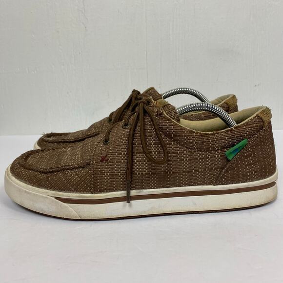 Twisted X Men's Hooey Loper Brown Textured Loafer Shoe Size 11 MHYC021 - Picture 4 of 10